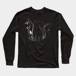 Cat meme. Funny sketch Long Sleeve T-Shirt